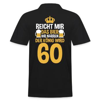 Bier Sechszig Sechszehnter 60 Jahre Geburtstag - Männer Poloshirt - Schwarz - Hinten - Kai (181cm)