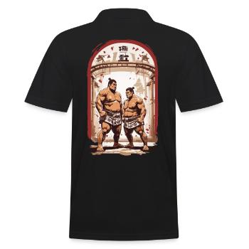 Esthétique du sumo Lutteur d’arts martiaux japonais - Polo Homme - noir - Dos - Kai (181cm)