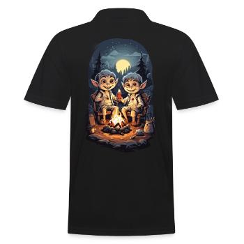 Halloween Camping Vampire Kids Cartoon - Men's Polo Shirt - black - Back - Kai (181cm)
