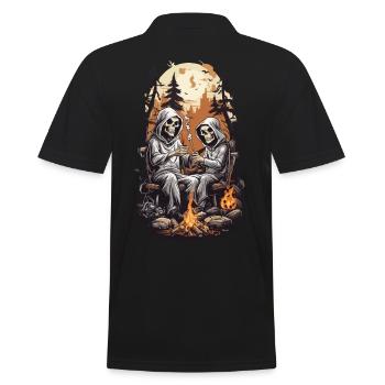 Fête d’Halloween de cricket de squelettes drôles - Polo Homme - noir - Dos - Kai (181cm)