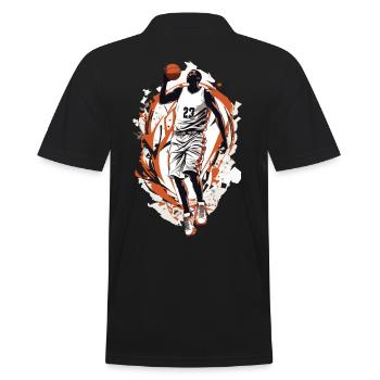 Joueur de basket-ball dynamique aux lancers francs - Polo Homme - noir - Dos - Kai (181cm)