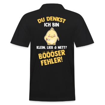 Du Denkst Ich Bin Klein Lieb Und Nett Böser Fehler - Männer Poloshirt - Schwarz - Hinten - Kai (181cm)