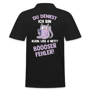 Du Denkst Ich Bin Klein Lieb Und Nett Böser Fehler - Männer Poloshirt - Schwarz - Hinten - Kai (181cm)