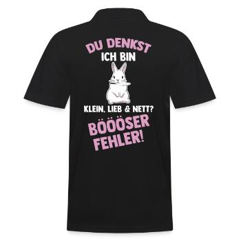Du Denkst Ich Bin Klein Lieb Und Nett Böser Fehler - Männer Poloshirt - Schwarz - Hinten - Kai (181cm)
