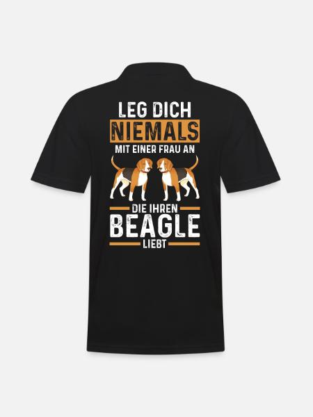 Hund Beagle - Männer Poloshirt - Schwarz