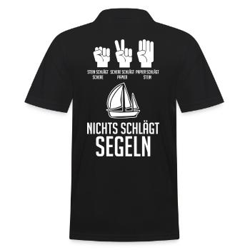 Segelboot Segler Segeln - Männer Poloshirt - Schwarz - Hinten - Kai (181cm)
