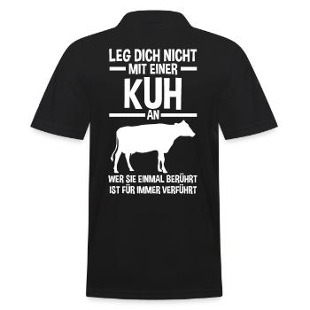 Kuh Landwirt Bauernhof Kühe - Männer Poloshirt - Schwarz - Hinten - Kai (181cm)