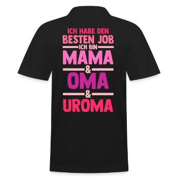 Mutter Mama Oma Uroma - Männer Poloshirt - Schwarz - Hinten - Kai (181cm)