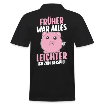 Autrefois, il n’y avait que des dictons drôles de cochon léger - Polo Homme - noir - Dos - Kai (181cm)