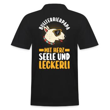 Hund Hundepapa Vater Bullterrierpapa Bullterrier - Männer Poloshirt - Schwarz - Hinten - Kai (181cm)