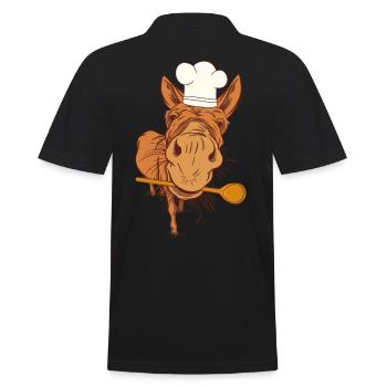 Restaurant Lokal Gastgeber Koch Köchin Köche - Männer Poloshirt - Schwarz - Hinten - Kai (181cm)