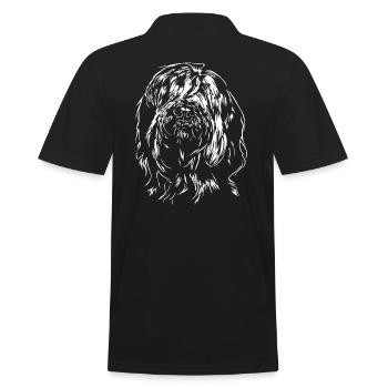 BRIARD Berger de Brie Dog portrait Dogs Wilsigns - Men's Polo Shirt - black - Back - Kai (181cm)
