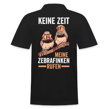 Vogel Keine Zeit meine Zebrafinken rufen - Männer Poloshirt - Schwarz - Hinten - Kai (181cm)