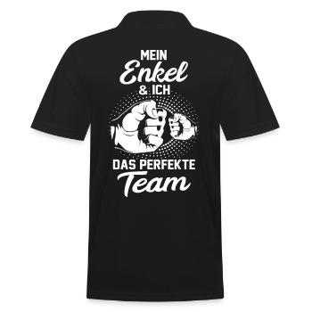 Oma Opa Enkelkind Enkel - Männer Poloshirt - Schwarz - Hinten - Kai (181cm)