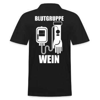 Blutgruppe Wein - Männer Poloshirt - Schwarz - Hinten - Kai (181cm)
