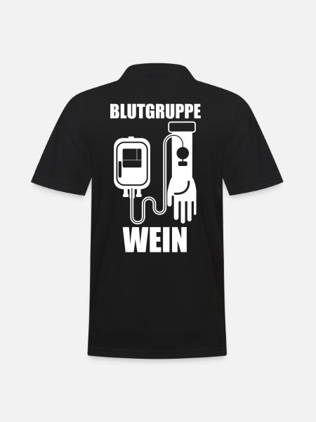 Blutgruppe Wein - Männer Poloshirt - Schwarz