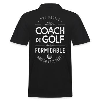 Coach Golf formidable cadeau entraineur golf - Polo Homme - noir - Dos - Kai (181cm)