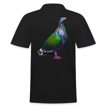 Illustration de pigeon grue - Polo Homme - noir - Dos - Kai (181cm)