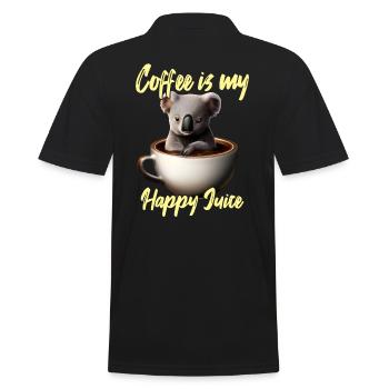 Cozy koala in the coffee cup - Men's Polo Shirt - black - Back - Kai (181cm)