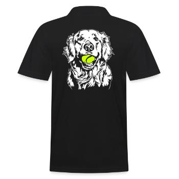 Golden Retriever Ball Junkie Dogs Wilsigns - Men's Polo Shirt - black - Back - Kai (181cm)