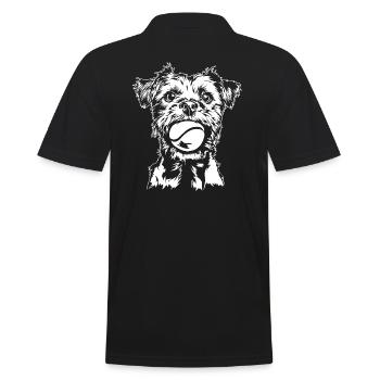 Border Terrier Dog Dog Wilsigns - Men's Polo Shirt - black - Back - Kai (181cm)