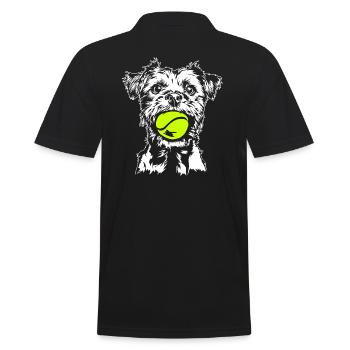 Border Terrier Dog Dog Wilsigns - Men's Polo Shirt - black - Back - Kai (181cm)