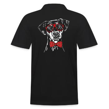 GERMAN PINSCHER Dog Glasses Dogs Wilsigns - Men's Polo Shirt - black - Back - Kai (181cm)