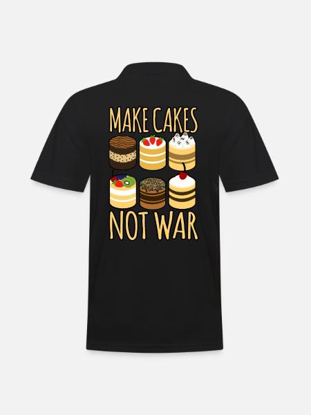 Make Cakes Not War - Men's Polo Shirt - black
