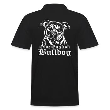 Olde English Bulldog Hunde Hund Wilsigns - Männer Poloshirt - Schwarz - Hinten - Kai (181cm)
