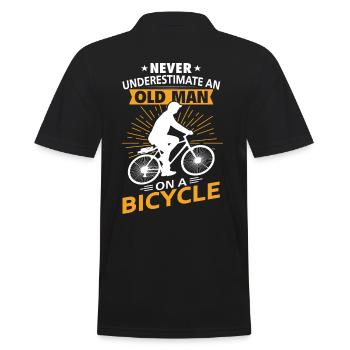 Old Man Biking Underestimate Bike Fun - Polo Homme - noir - Dos - Kai (181cm)