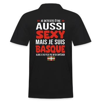 je deteste d être aussi sexy mais je suis basque - Polo Homme - noir - Dos - Kai (181cm)