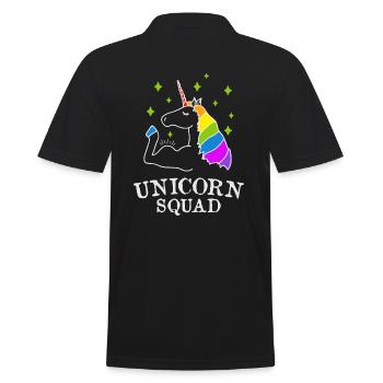Unicorn Squad - gym fitness - Men's Polo Shirt - black - Back - Kai (181cm)