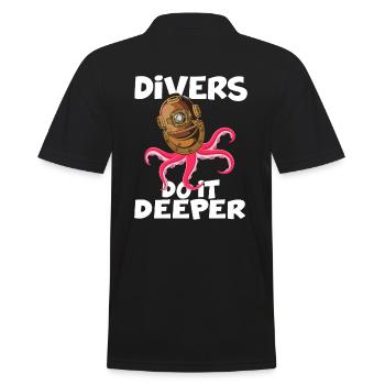 diver dives divers do it deeper - Men's Polo Shirt - black - Back - Kai (181cm)