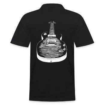Guitar - Les Paul - Men's Polo Shirt - black - Back - Kai (181cm)