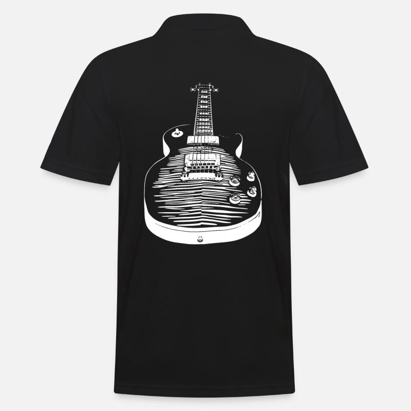 Guitare - Les Paul - Polo Homme - noir