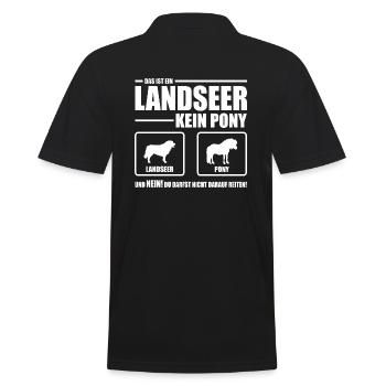 LANDSEER kein Pony Wilsigns Hundespruch Hund - Männer Poloshirt - Schwarz - Hinten - Kai (181cm)
