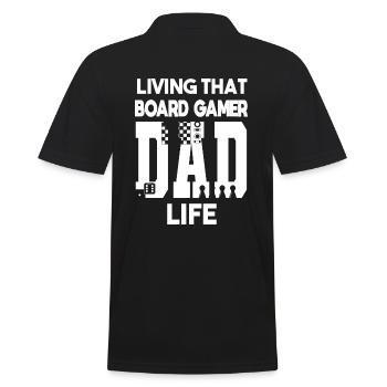 Living That Board Gamer Dad Life Brettspieler Papa - Männer Poloshirt - Schwarz - Hinten - Kai (181cm)