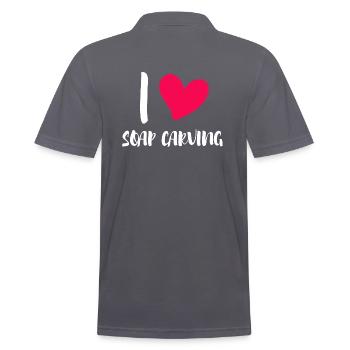 seife seifenschnitzer soap carving naturseife - Männer Poloshirt - Anthrazit - Hinten - Nico (186cm)