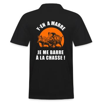 je me barre à la chasse drôle marrant chasseur - Polo Homme - noir - Dos - Kai (181cm)