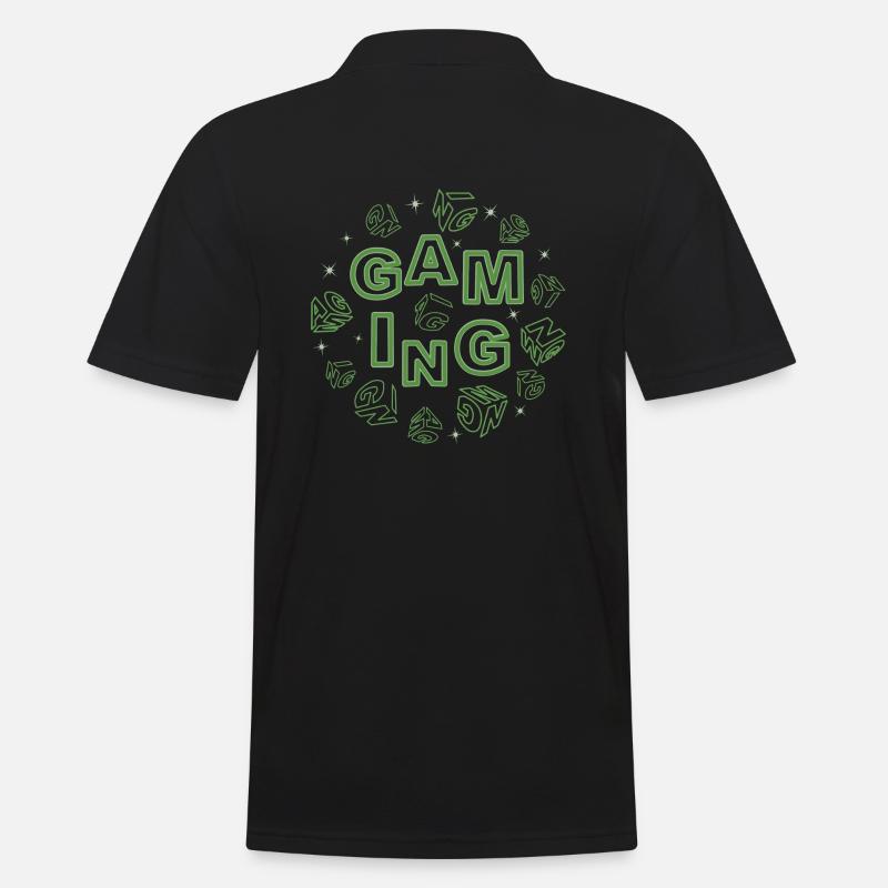 gaming-scene-green - Männer Poloshirt - Schwarz