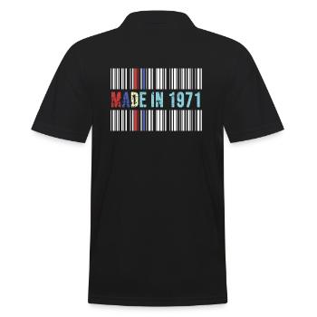 1971 birthday 51 years 51st anniversary retro barcode - Men's Polo Shirt - black - Back - Kai (181cm)