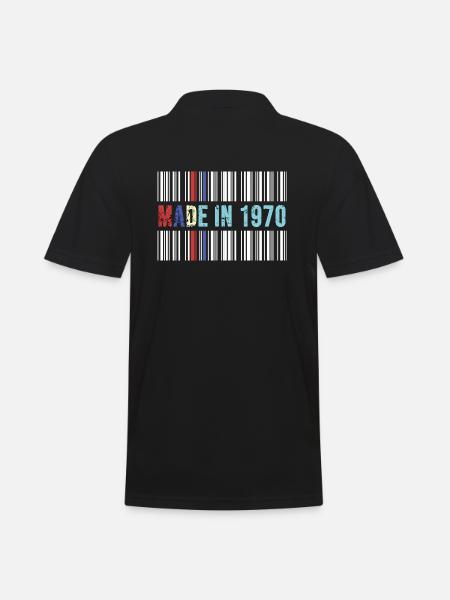 original 1970 geburtstag 52 jahre jubiläum barcode - Männer Poloshirt - Schwarz
