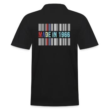 1966 geburtstag 56 jahre 56.jubiläum retro barcode - Männer Poloshirt - Schwarz - Hinten - Kai (181cm)