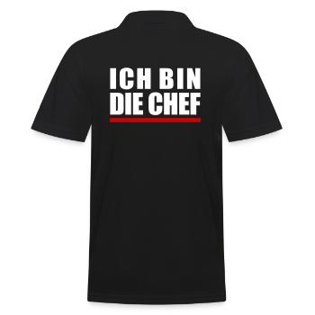 Ich bin "die" Chef - Männer Poloshirt - Schwarz - Hinten - Kai (181cm)
