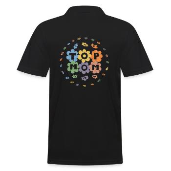 TOP-MOM colourful - Männer Poloshirt - Schwarz - Hinten - Kai (181cm)