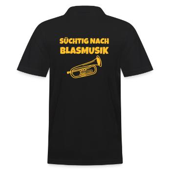 Süchtig nach Blasmusik - Männer Poloshirt - Schwarz - Hinten - Kai (181cm)