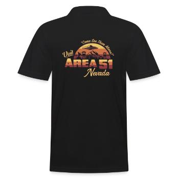 Visitez Area 51 Nevada Flying Saucer UFO - Polo Homme - noir - Dos - Kai (181cm)