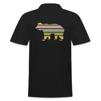 ours habitant de la forêt de la forêt ours brun-coucher de soleil - Polo Homme - noir - Dos - Kai (181cm)