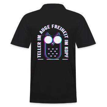 Teller Im Auge Freiheit im Kopf Techno Raver Musik - Männer Poloshirt - Schwarz - Hinten - Kai (181cm)