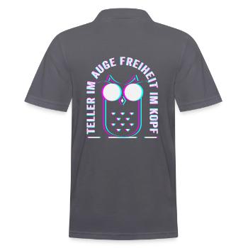 Teller Im Auge Freiheit im Kopf Techno Raver Musik - Männer Poloshirt - Anthrazit - Hinten - Nico (186cm)